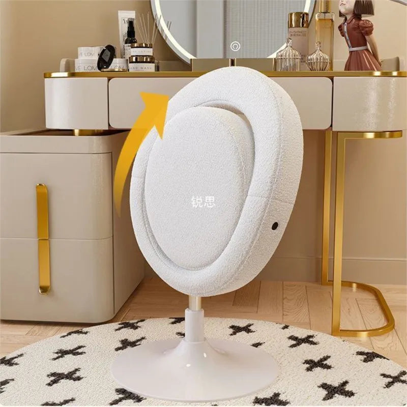 MOMO Designer Models Cream Wind Celebrity Fairy Bedroom Foldable Vanity Stool Modern Simple Leisure Reading Nail Chair ShopOnlyDeal