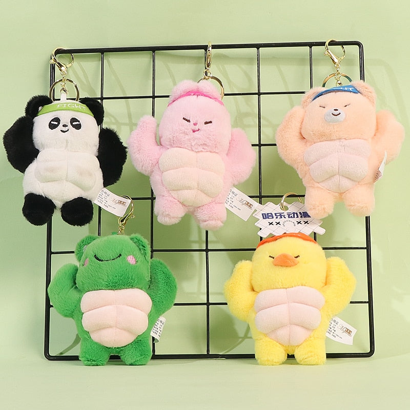 Kawaii Muscular Animal Plush Doll Toy 13cm Cute Panda Rabbit Frog Plushie Keychain Bags Pendant Decoration Kids Best Christmas Gifts ShopOnlyDeal