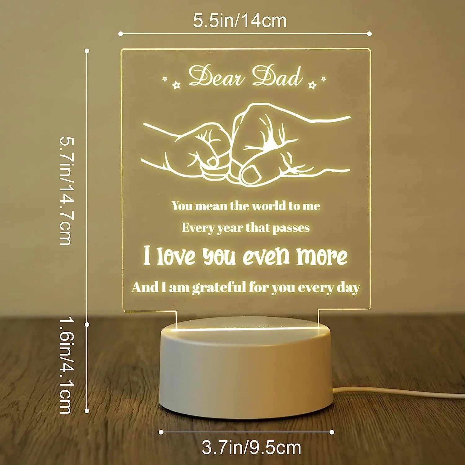 3D Night Lamp Dad Gifts | Acrylic Lamp "To My Dad" Gift from Daughter or Son | Birthday and Christmas Gift for Dad ShopOnlyDeal