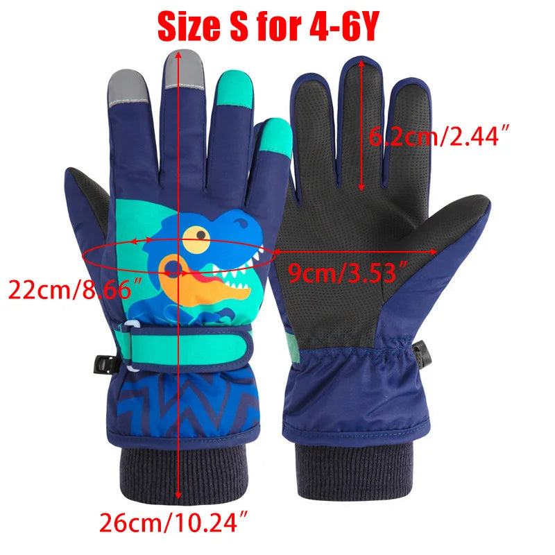 Thicken Baby Winter Gloves Coral Fleece Waterproof Child Ski Gloves Snowboard Outdoor Sports Kids Snow Mittens for Girls Boys ShopOnlyDeal