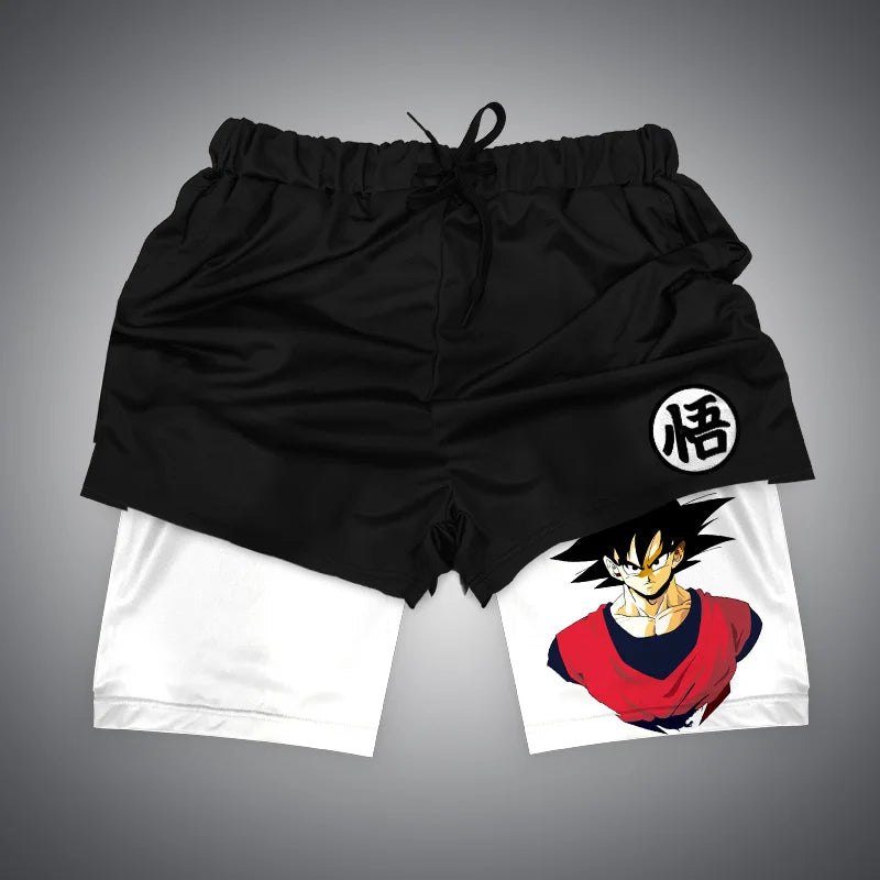 Anime Gym Shorts for Men and Women | Dragon Ball, NARUTO, One Piece | 3D Print | 2 in 1 Quick Dry Breathable Sports Training Compression Shorts ShopOnlyDeal