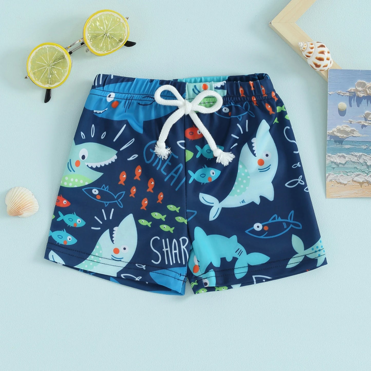 6M-4Y Infant Toddler Kid Baby Boy Swimsuit Animal Shell Coconut Tree Print Shorts Children Beachwear Bathing Suit ShopOnlyDeal