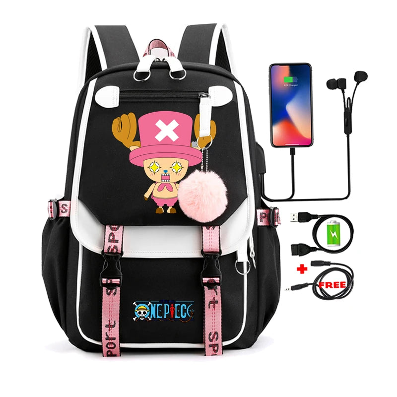 Anime One Piece Nezuko Kawaii Cartoon School Bag for Adults | Large Capacity Backpack Bags Manga To Travel Daily Girls Bookbags ShopOnlyDeal