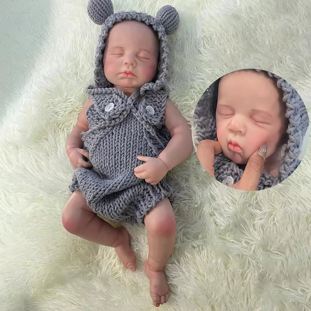 Artificial Soft Full Body Platinum Silicone Painted Reborn Doll Girl Handmade 20 inch Solid Newborn Fake Girl For Kid Gift ShopOnlyDeal