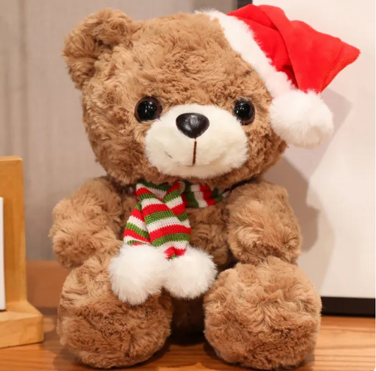 Kawaii Christmas Teddy Bear Plush Toy Cute Stuffed Animals Bears Scarf with Hat Plushies Doll Soft Kids Toys for Christmas Gifts ShopOnlyDeal