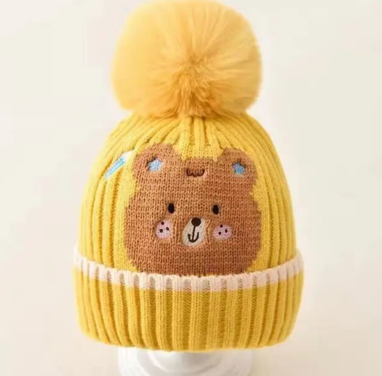 Cute Baby Hat Pompom Baby Cap Boy Beanie Autumn Winter Warm Knitted Children Girls Hats Solid Hairball Elastic Kids Caps Bonnet ShopOnlyDeal