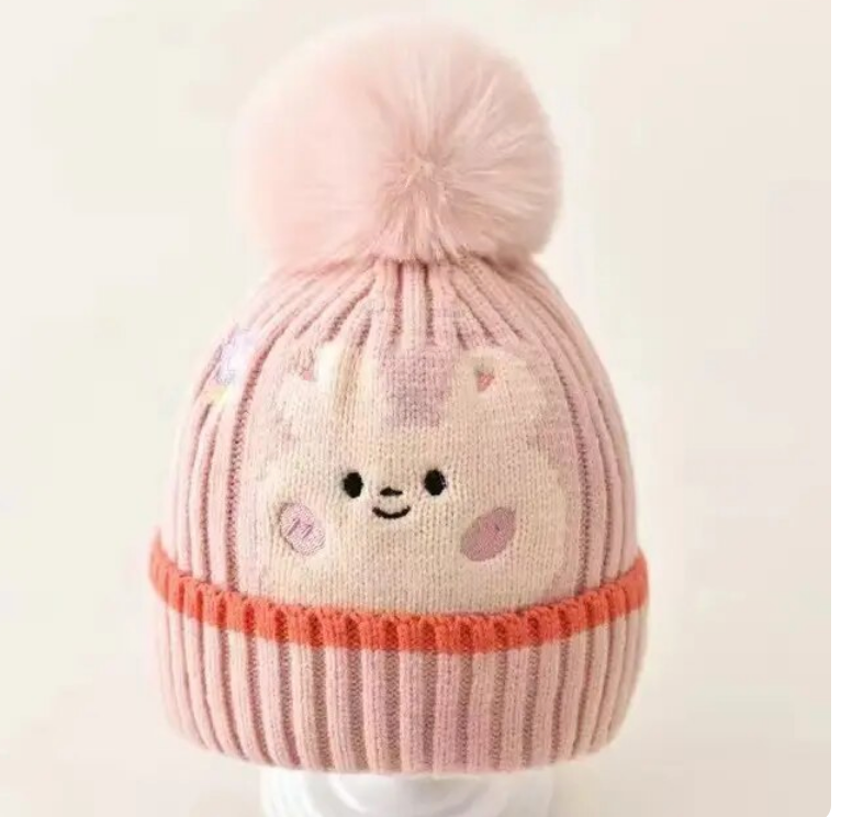 Cute Baby Hat Pompom Baby Cap Boy Beanie Autumn Winter Warm Knitted Children Girls Hats Solid Hairball Elastic Kids Caps Bonnet ShopOnlyDeal