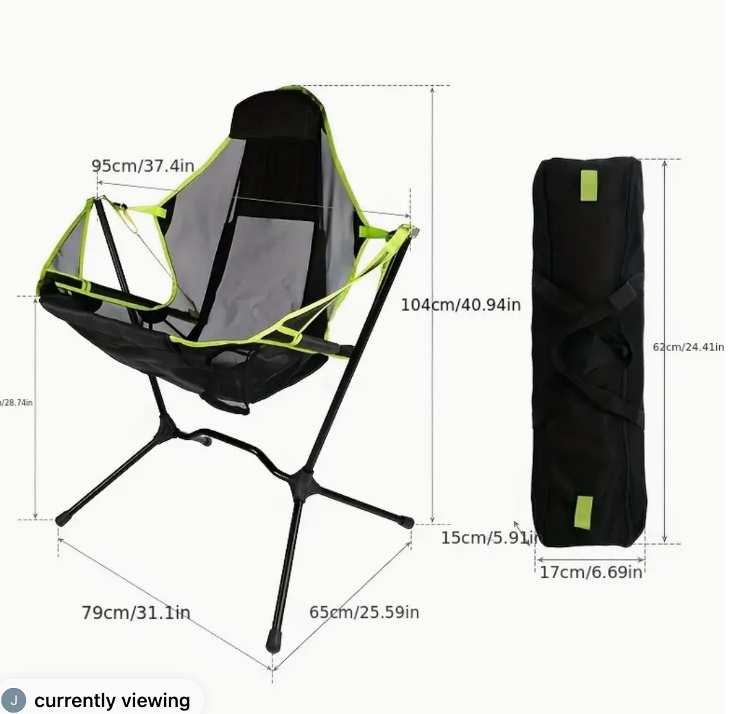 Aluminium Alloy Outdoor Chair Stargaze Recliner: Luxury Camp Chair, Camping Rocking Chair, Garden Swinging Chairs with Bag ShopOnlyDeal