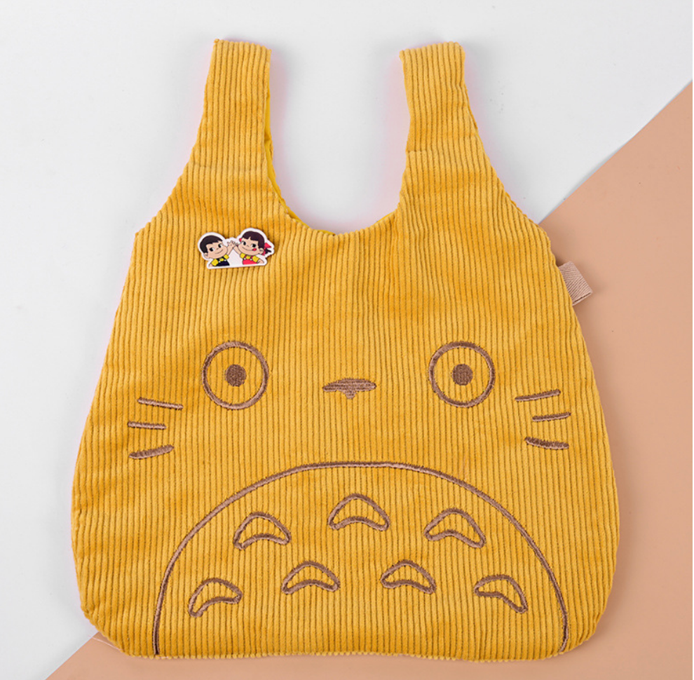 Japanese Tote Bag Cartoon Totoro Embroidery Lamb Fabric Handbag for Women Girls Japan INS Shoulder Bag Tote Bag Soft Fur Shopper Bag ShopOnlyDeal