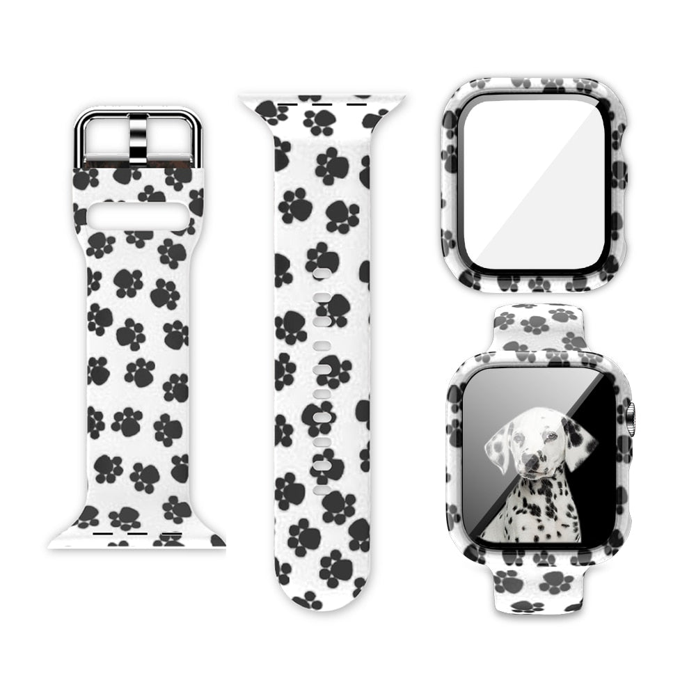 Box+Glass+Case+Strap For Apple Watch band 38mm 44mm 40mm 42mm Printed watchband Silicone correa bracelet iWatch 3 4 5 6 se Strap ShopOnlyDeal