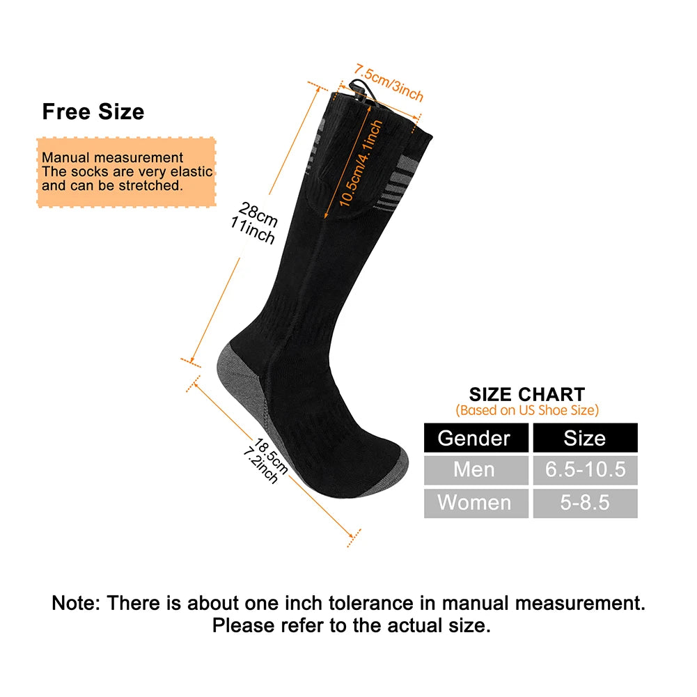 Unisex Battery Heated Socks Breathable Rechargeable Heated Socks Cozy Washable for Camping Fishing Cycling ShopOnlyDeal