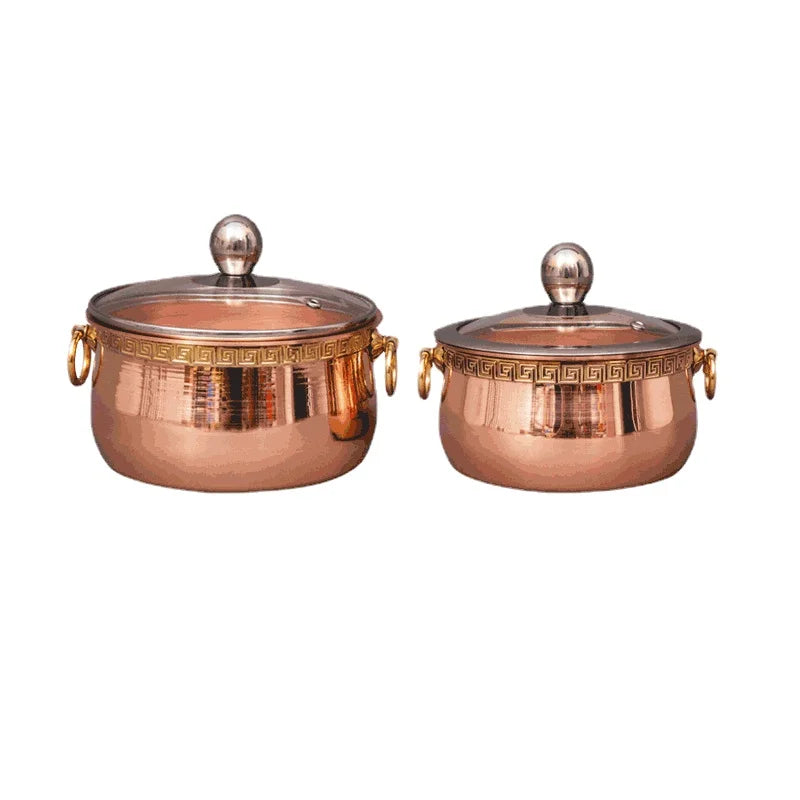 Pure Copper Thickened Single Hot Pot for One | Restaurant-Style Small Copper Pot for Home Shabu Mutton Hotpot | Durable and Elegant Design Alo Trendy ShopOnlyDeal