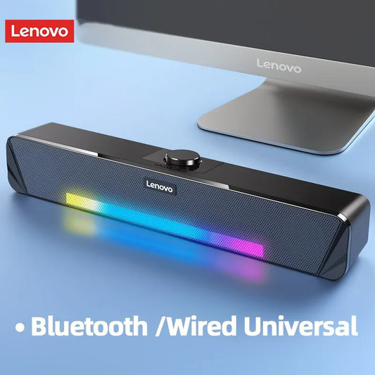 Original Lenovo TS33 Wired and Bluetooth 5.0 Speaker 360 Home Movie Surround Sound Bar Audio Speaker For Desk Computer Subwoofer ShopOnlyDeal