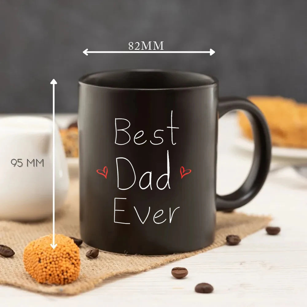 Best dad ever 11oz Black Ceramic Coffee Mug father day gift cup papa home tea mug ShopOnlyDeal