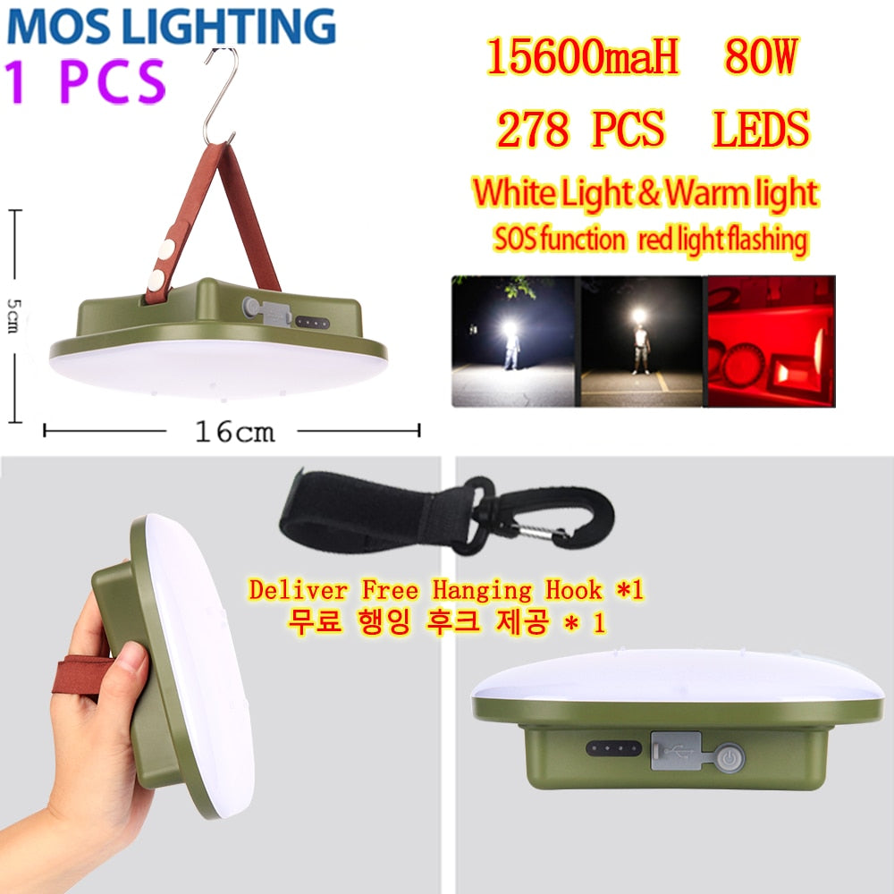 New Upgraded 15600maH Rechargeable LED Camping Strong Light with Magnet Zoom Portable Torch Tent Light Work Maintenance Lighting ShopOnlyDeal