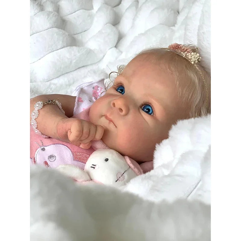 45cm Bebe Reborn Doll Bettie Cute Newborn Baby Doll Lifelike Soft Cuddly Baby Multiple Layers Paint 3D Skin with Visible Veins ShopOnlyDeal