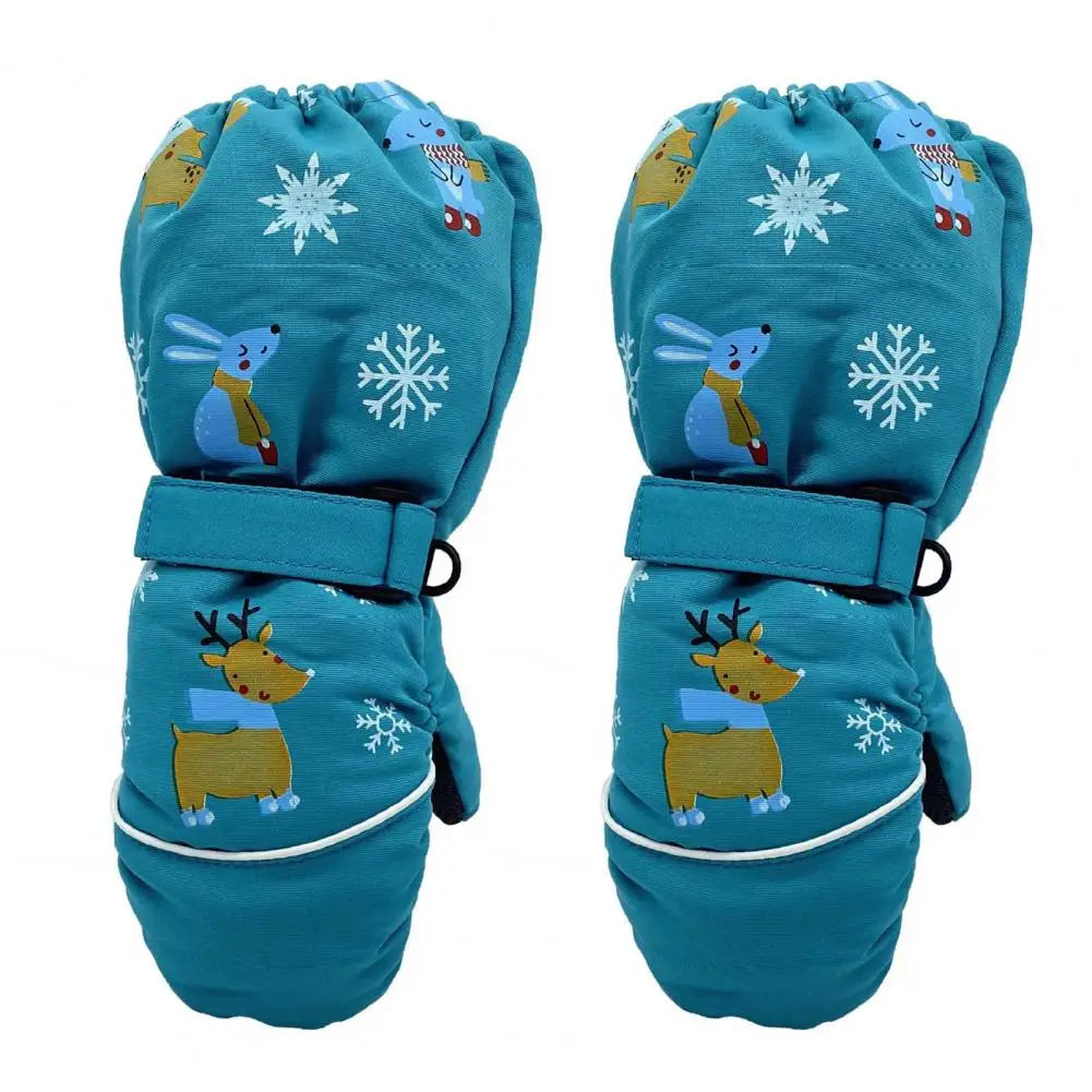 2-6 Years Old Children Ski Gloves Cartoon Deer Rabbit Mittens Winter Hanging Buckle Waterproof Warm Thermal Kids Snow Gloves ShopOnlyDeal