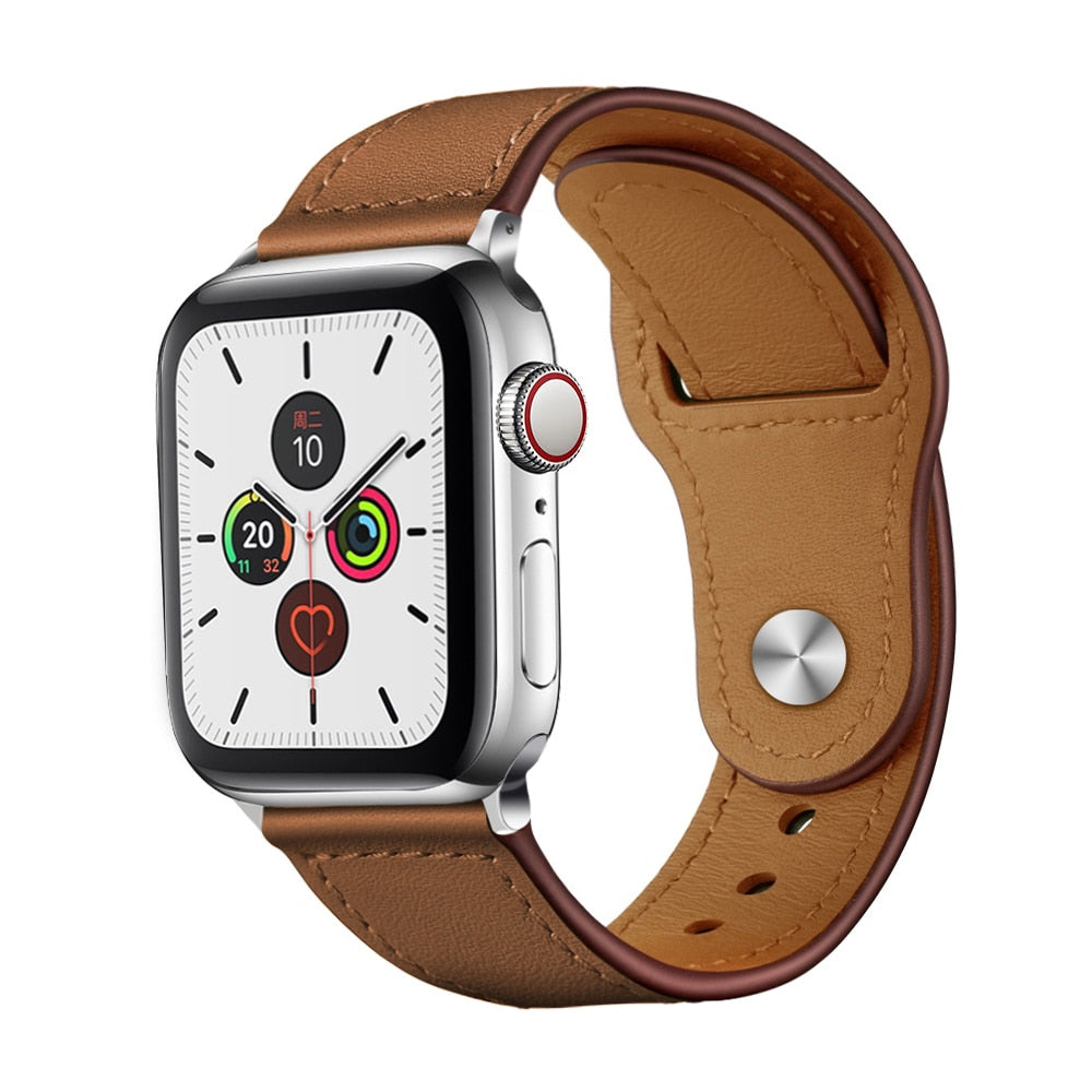 Business Real Leather Strap For Apple Watch Band 44mm 40mm 41mm 45mm 42mm 38mm 49mm Wrist Bracelet iWatch Series 8 se 7 6 5 4 3 ShopOnlyDeal