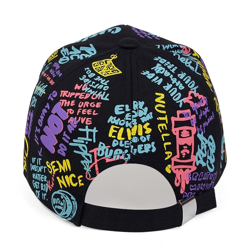 fashion Letter Baseball Cap Graffiti Sun Hip Hop Cap Visor Spring Hat Men Adjustable Snapback Cotton Cap For Women Men Hats ShopOnlyDeal