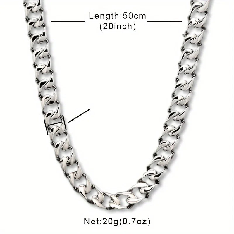 Stainless Steel Cuban Link Chain Necklace,Durable, Ideal Father's Day, Birthday, Anniversary Gift To Bonus Dad ShopOnlyDeal