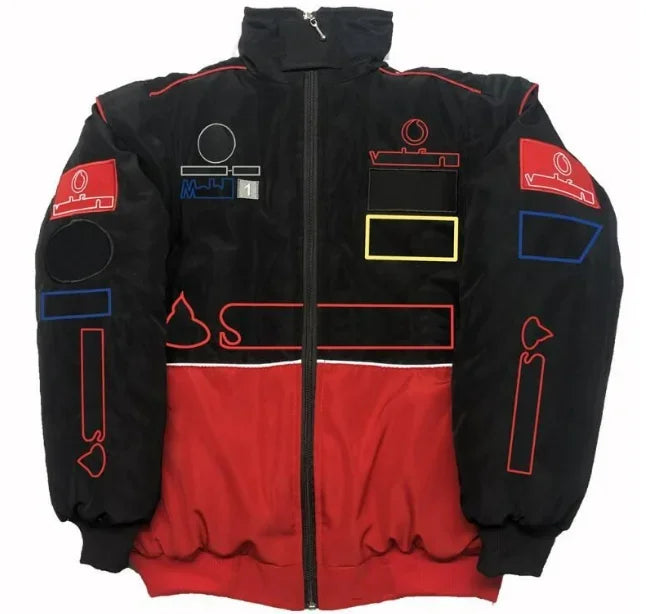 F1 Racing Car Fans Cotton Jacket | American Style Embroidered Motorcycle Riding Jacket for Autumn and Winter ShopOnlyDeal