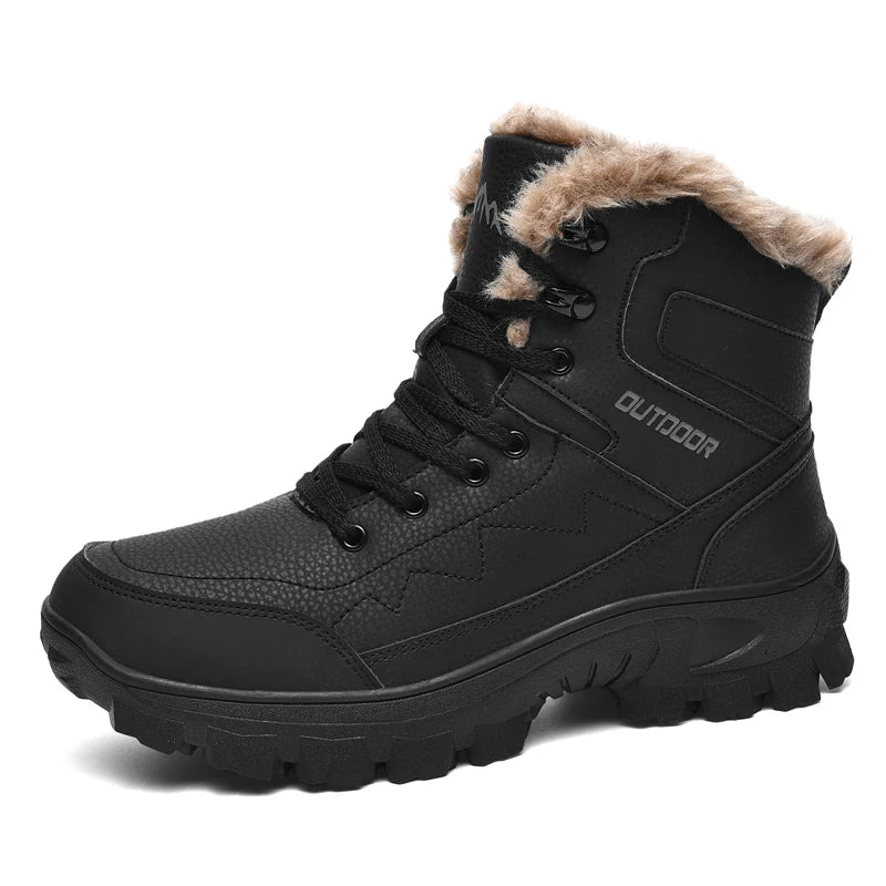 Ultra Warm Men's Winter Snow Boots Hiking Boots High Quality Waterproof Outdoor Leather Sneakers for Men Big Size Cotton Shoes ShopOnlyDeal