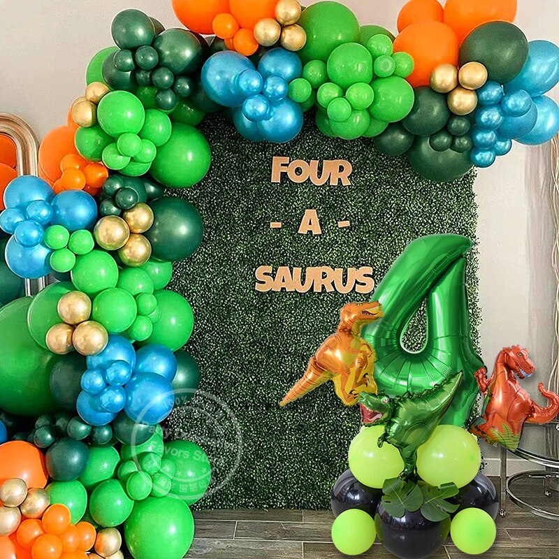 Dinosaur Happy Birthday Garland Banner Roar Dino Party Balloons Jungle Animal Safari 1st Kids Birthday Party Decoration Supplies ShopOnlyDeal