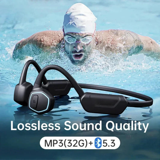 Bone Conduction Wireless Headphone IPX8 Waterproof Swimming Headset Bluetooth 5.4 32GB MP3 Player HIFI Music Earphone with Mic ShopOnlyDeal