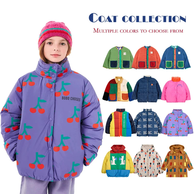 In Stock! Children's coat 24 Autumn/Winter BC girls' thickened multifunctional cotton-padded coat boys' two sides wear lamb wool ShopOnlyDeal