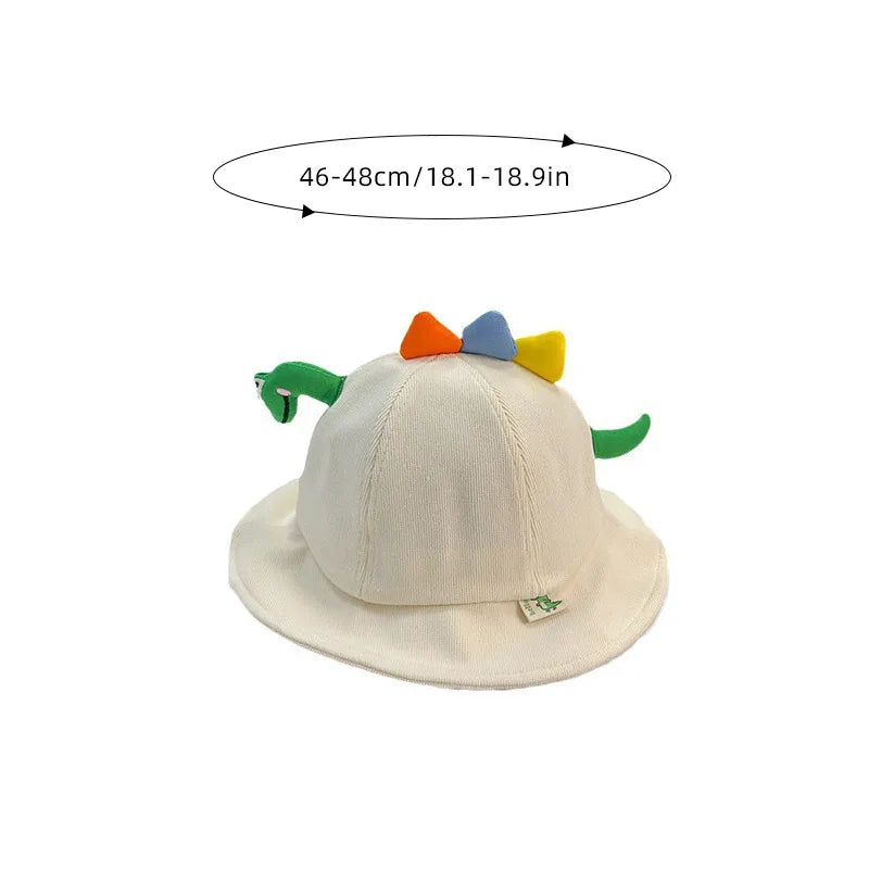 Korean Cute Cartoon Dinosaur Baby Bucket Hat Children Outdoor Beach Sun Hats Boys Girls Cotton Kids Fisherman Cap ShopOnlyDeal