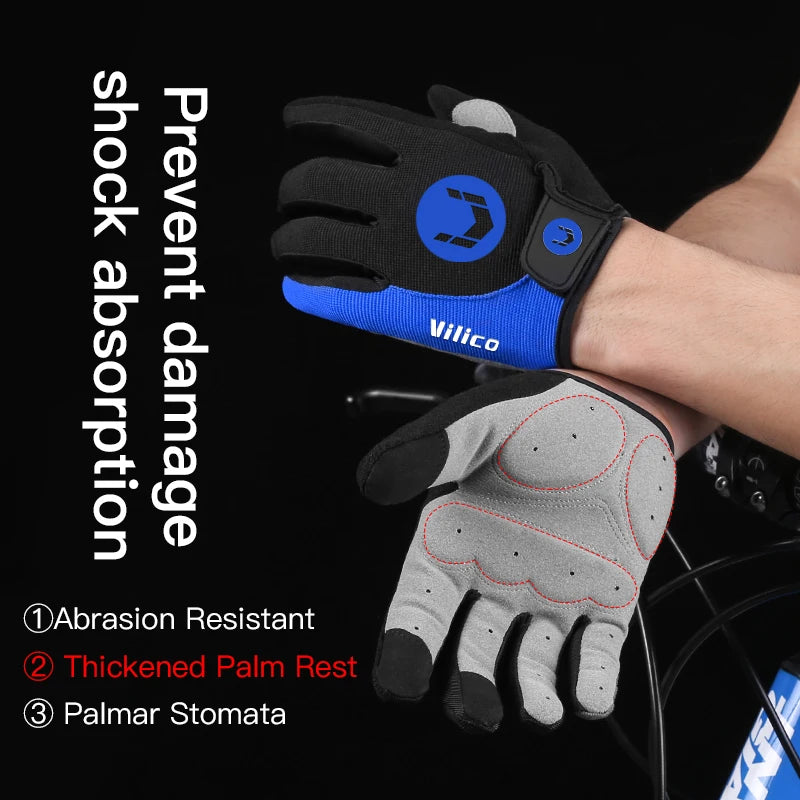 Cycling Anti-slip Full Finger Gloves MTB Bike Gloves Pad Men Breathable Anti-shock Sports Gloves MTB Bike Bicycle Warm Glove Man ShopOnlyDeal