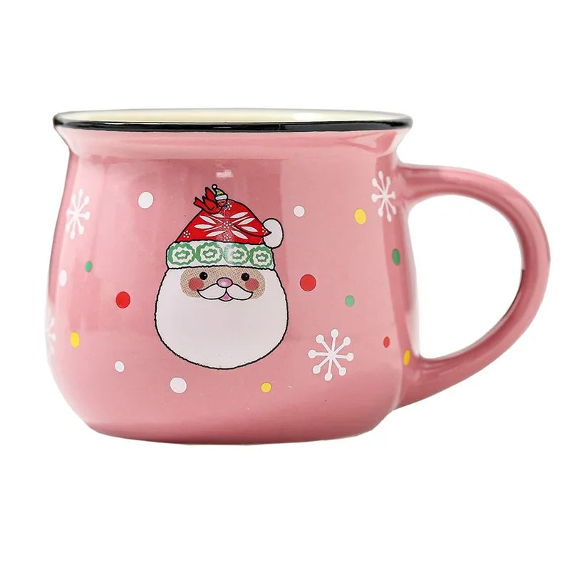 350ML Large Christmas Gift Ceramic Mug Santa Elk Mousse Cup Ceramic Coffee Cup For Office Home Milk Coffee Tea Cups Xmas Gift ShopOnlyDeal