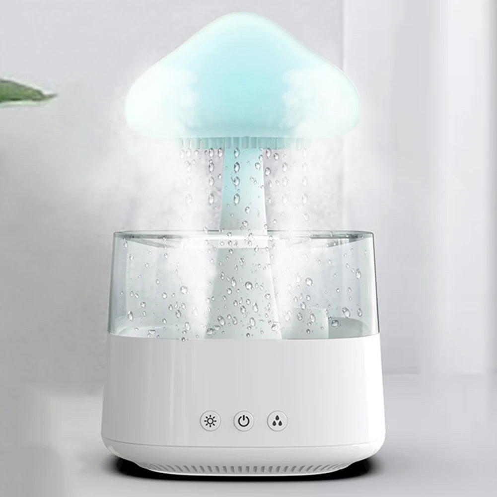 Mushroom Rain Air Humidifier Colorful Night Lights Electric Aroma Diffuser Rain Cloud Smell Distributor Relax Water Drops Sounds ShopOnlyDeal