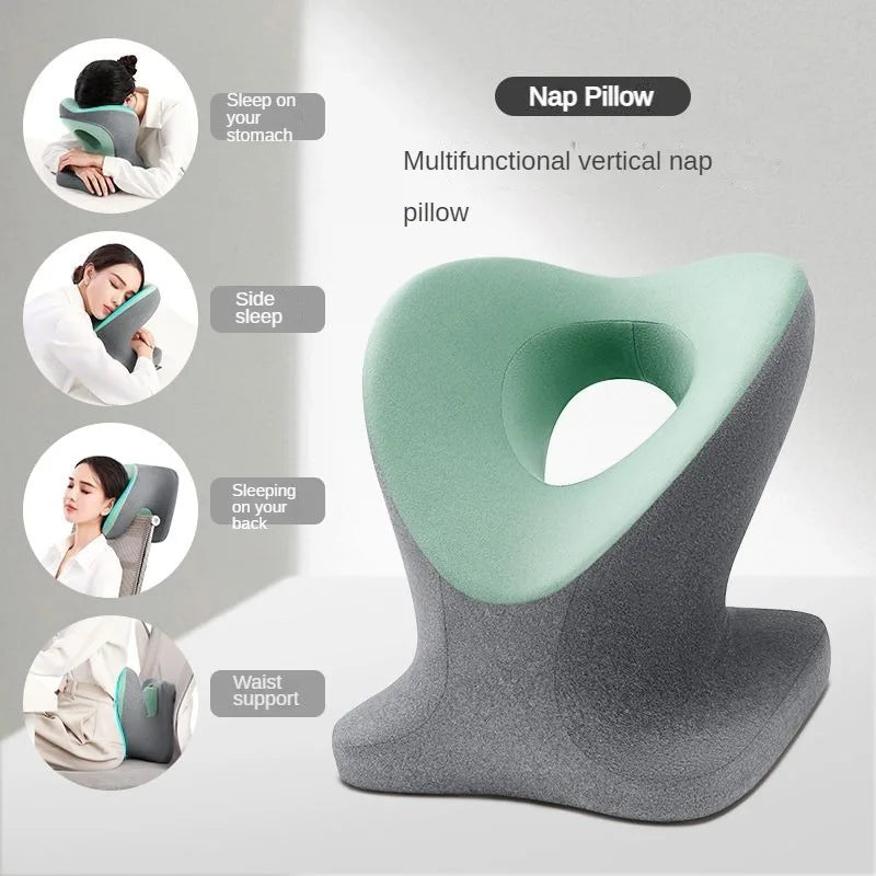 Memory Foam Nap Pillow for Travel | Headrest Neck Support Cushions | Office Rest Lunch Break Pillow | Orthopedic Student Desk Sleeping ShopOnlyDeal