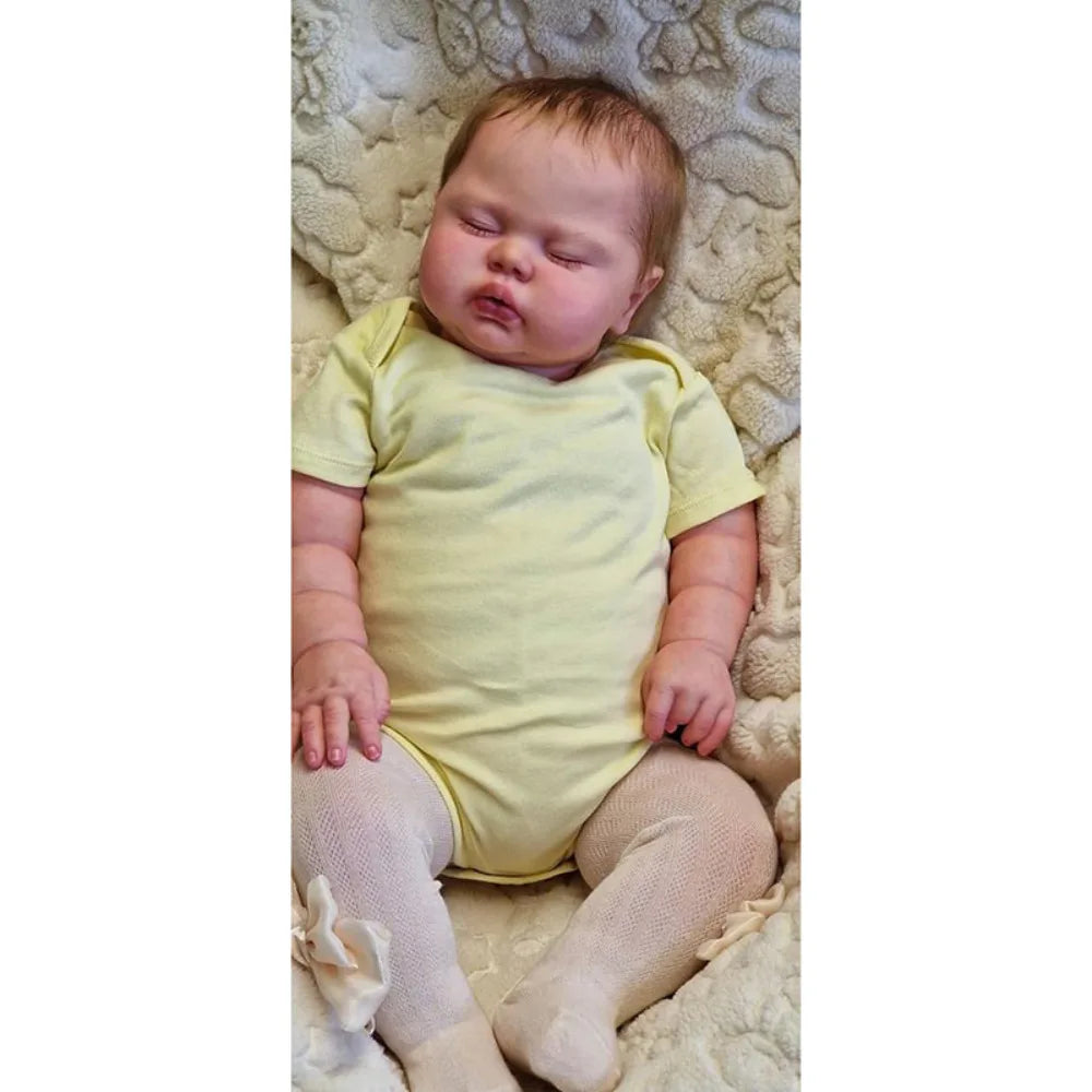 24Inch Finished Painted Reborn Baby Doll Pickle with Rooted Hair Lifelike Reborn Toddler Dolls 3D Skin Tone Muñeca Reborn Bebe ShopOnlyDeal