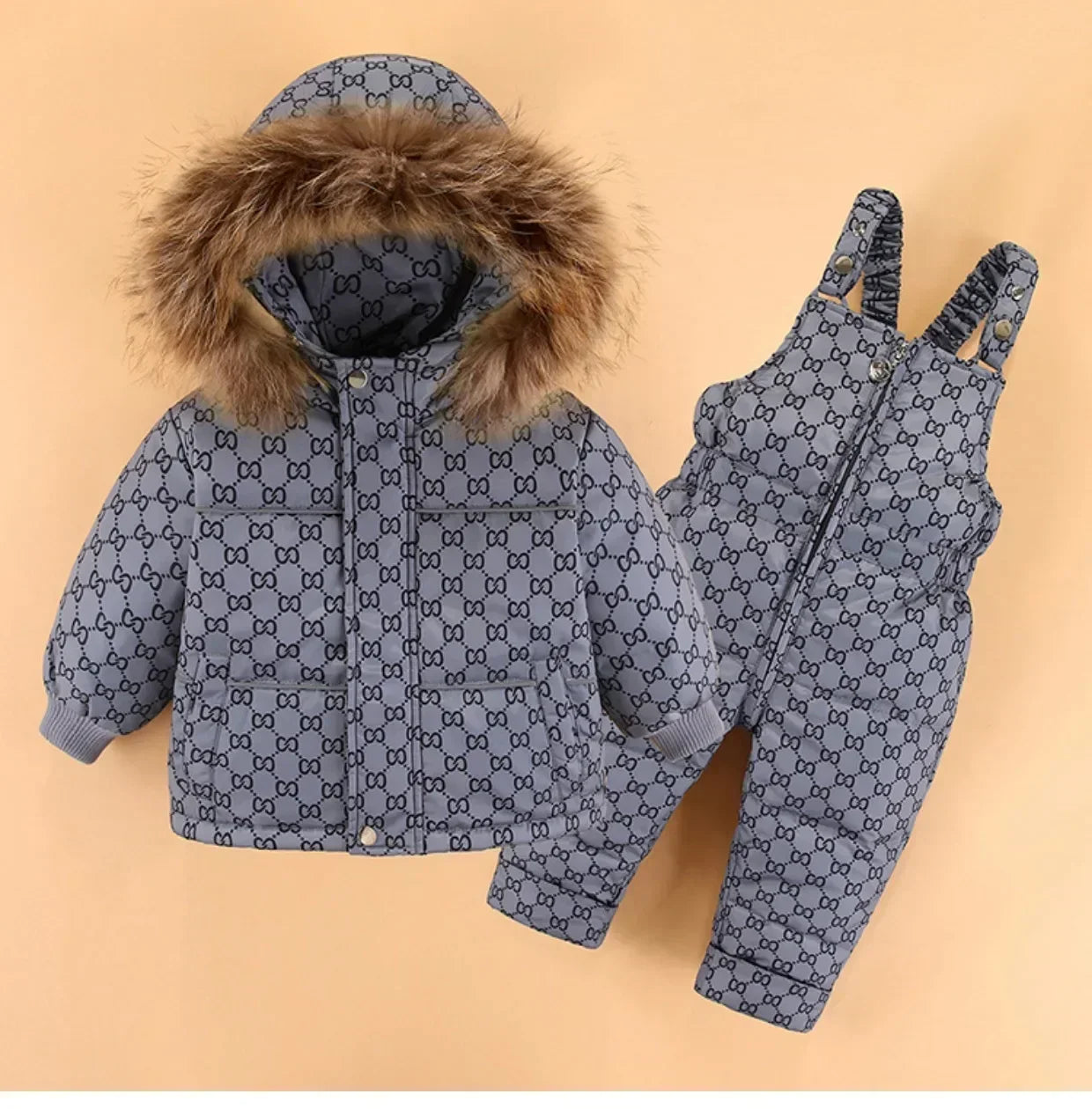 Winter Children`s Clothing Set 2Pcs Girl Down Jacket 2023 New Baby Snowsuit Clothes Overalls for kids Toddler Jumpsuit Coat 1-4Y ShopOnlyDeal