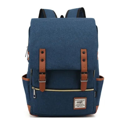 Vintage 16-Inch Laptop Canvas Backpack | Retro Casual Travel and School Bag for Men and Women - Ideal for Teenagers ShopOnlyDeal