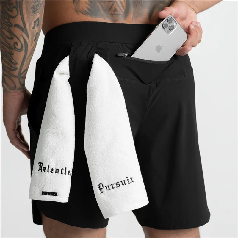 New Running Shorts Men with Lined | 2022 Summer Quick Dry Sport Gym Shorts | Men 2 IN 1 Fitness Training Workout Sports Shorts | Male ShopOnlyDeal