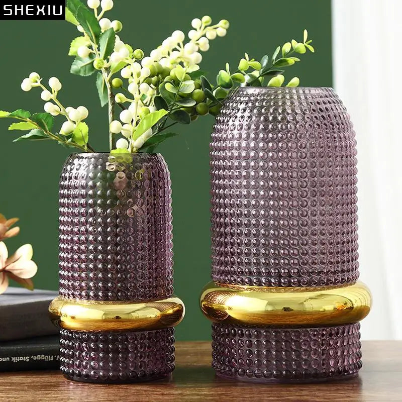 Creative Golden Waist Glass Vase Lily Rose Flower Arrangement Home Living Room Crafts Decoration Flower Vases Home Decoration ShopOnlyDeal