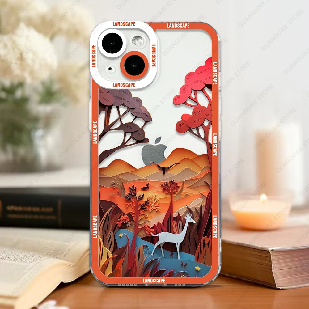 Case For iPhone 16 15 14 13 Pro Max 12 Mini 11 XS X XR SE 7 8 Plus Soft Cover Landscape ShopOnlyDeal