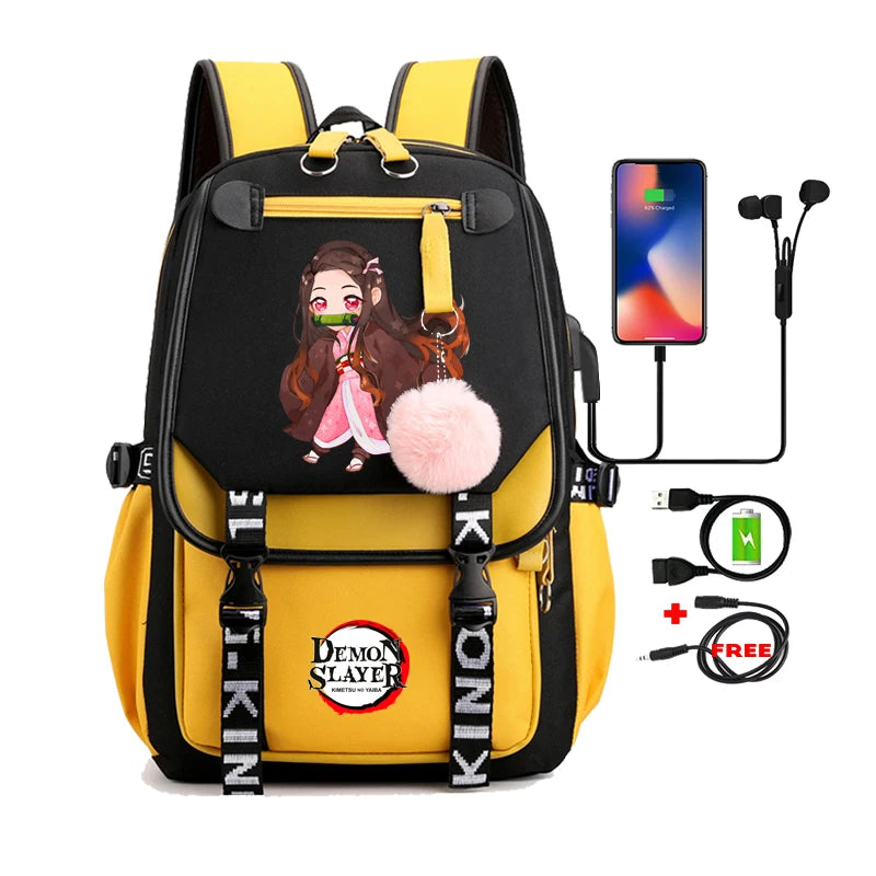 Anime Adults Large Capacity Backpack Bags Demon Slayer Nezuko Kawaii Cartoon School Bag forManga To Travel Daily Girls Bookbags ShopOnlyDeal