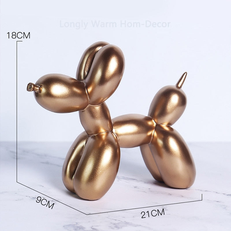 Nordic Creative Cute Resin Balloon Dog Statue Home Decor Animal Figurine Ornaments Living Room Bedroom TV Cabinet Decoration ShopOnlyDeal