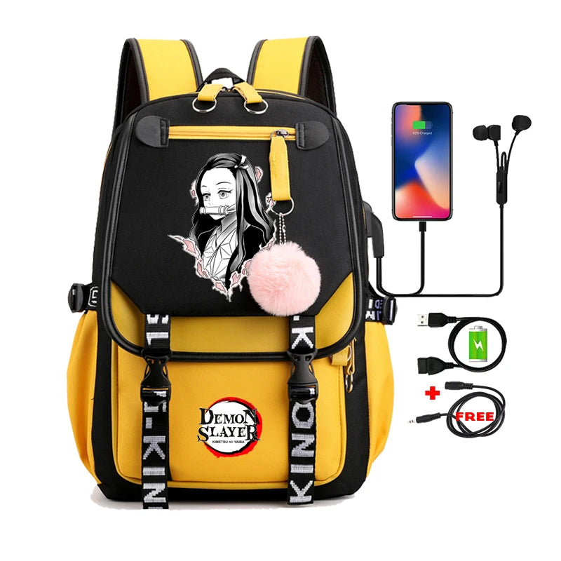 Anime Adults Large Capacity Backpack Bags Demon Slayer Nezuko Kawaii Cartoon School Bag forManga To Travel Daily Girls Bookbags ShopOnlyDeal