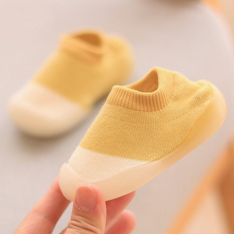 Baby Shoes First Walkers Comfortable Boys Girls Kids Rubber Soft Sole Floor Shoes Knit Booties Anti-Slip ShopOnlyDeal