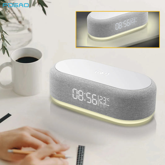 Fast Wireless Charger Alarm Clock Time LED Light Thermometer iPhone for 15 14 13 12 Charging Dock Station for Samsung S24 S23 ShopOnlyDeal