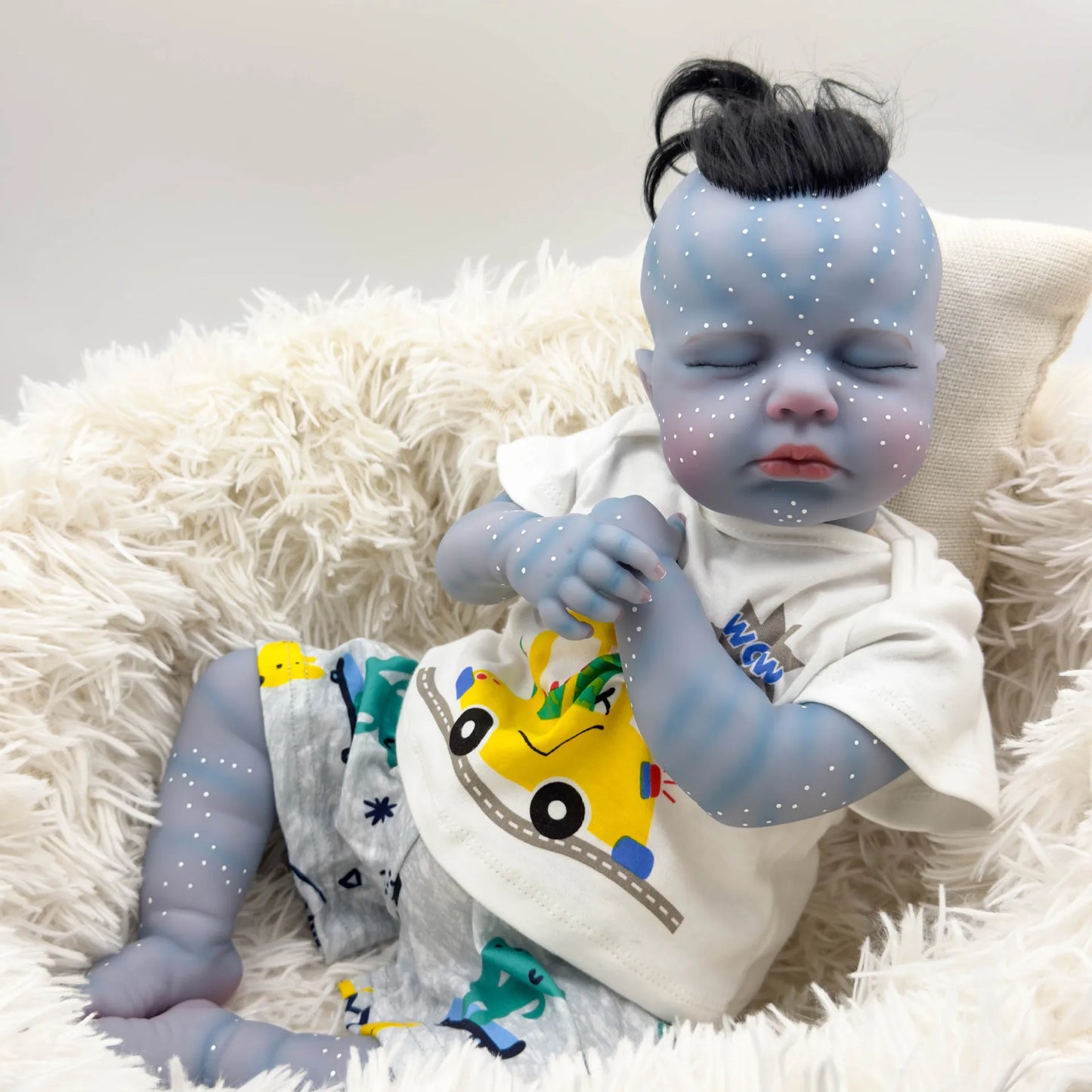 Soft Silicone Cloth Body 19inch Reborn Avatar Lifelike Real Touch Reborn Baby Girl with Rooted Hair Toddler Cute Princess Boy ShopOnlyDeal