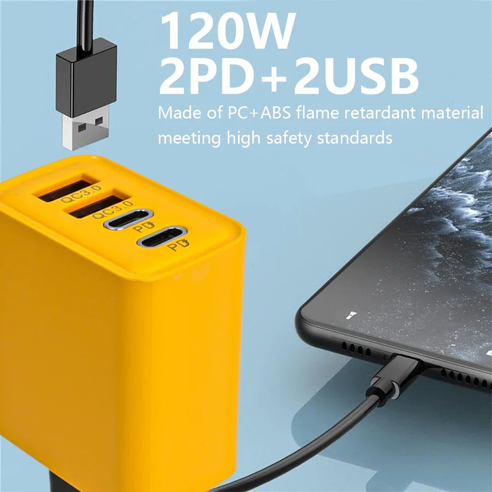 120W 3.0 Usb Fast Charger Type C Quick Charge Charger Adapter For Iphone Samsung Xiaomi Pd Usb Charger Fast Charging 2024 ShopOnlyDeal