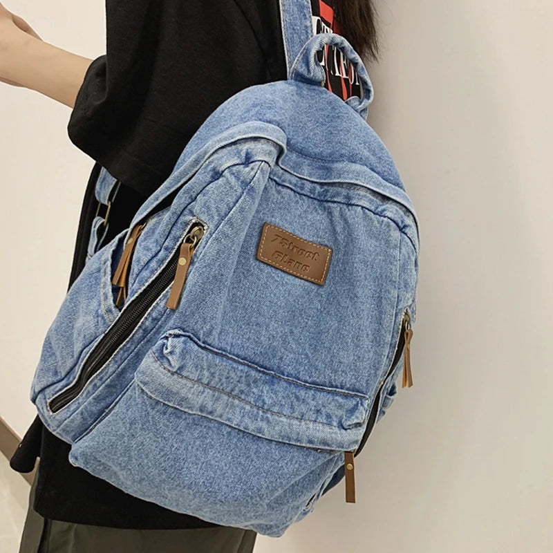 High-Quality Denim Ladies Backpacks | New Women Schoolbags | 2023 Spring Youth Laptop Backpacks | Travel Bag Mochilas De Mujer ShopOnlyDeal