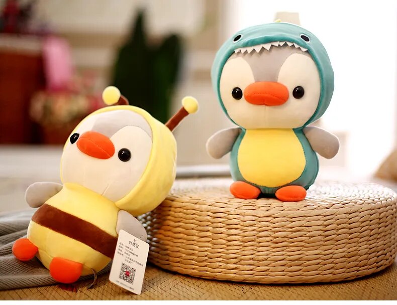 Cute Plush Toy Penguin Transforms into Dinosaur, Frog, Unicorn, and Bee – A Fun Stuffed Doll Cartoon Animal Ideal for Kids' Birthday and Christmas Gifts ShopOnlyDeal