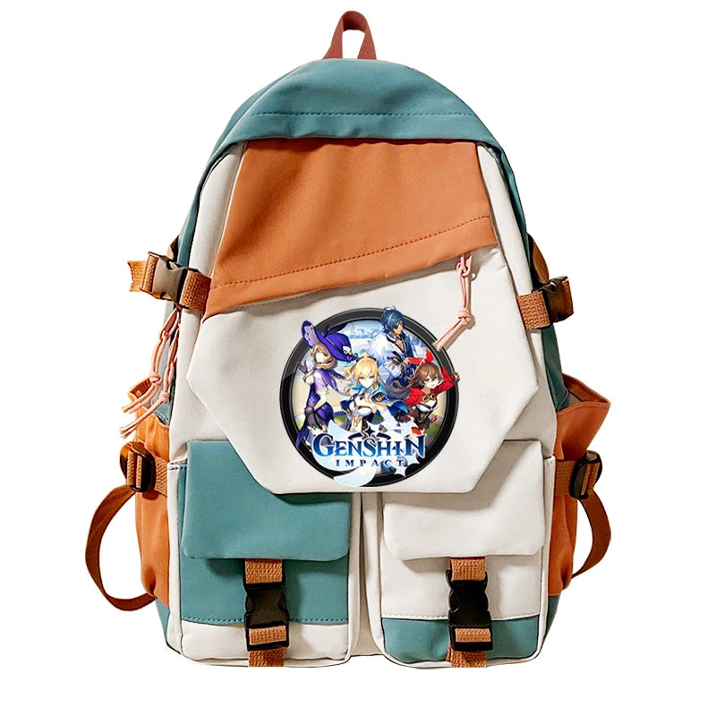 Game Genshin Impact Backpack | Kawaii Paimon Klee Cartoon Manga Schoolbag for Students Girl Boy Bookbag Kids Outdoor Travel Bags ShopOnlyDeal